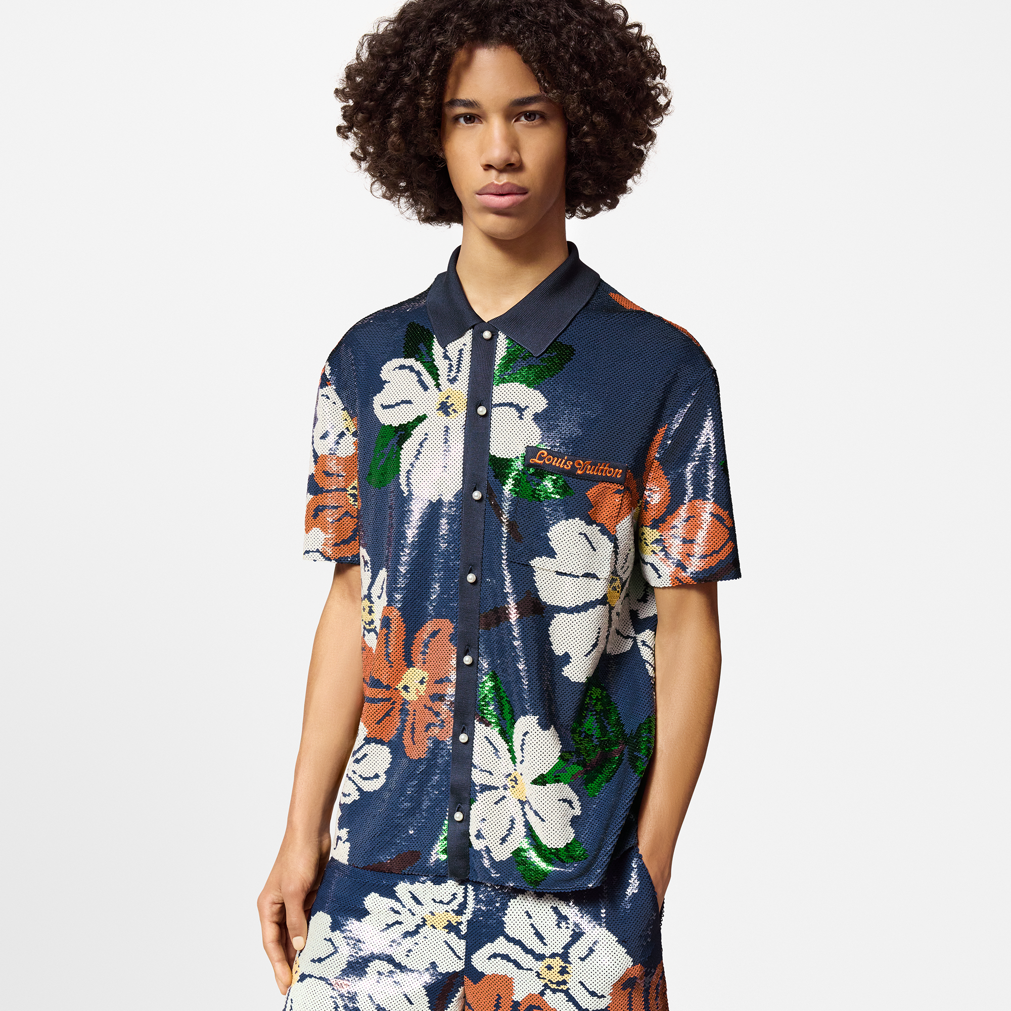 Sequin-Embroidered Short-Sleeved Shirt  in Men's Ready-to-Wear Shirts collections by Louis Vuitton (Product zoom)